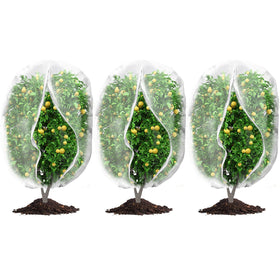Waybas 3Pcs Plant Covers with drawstring zipper protecting blueberries from birds