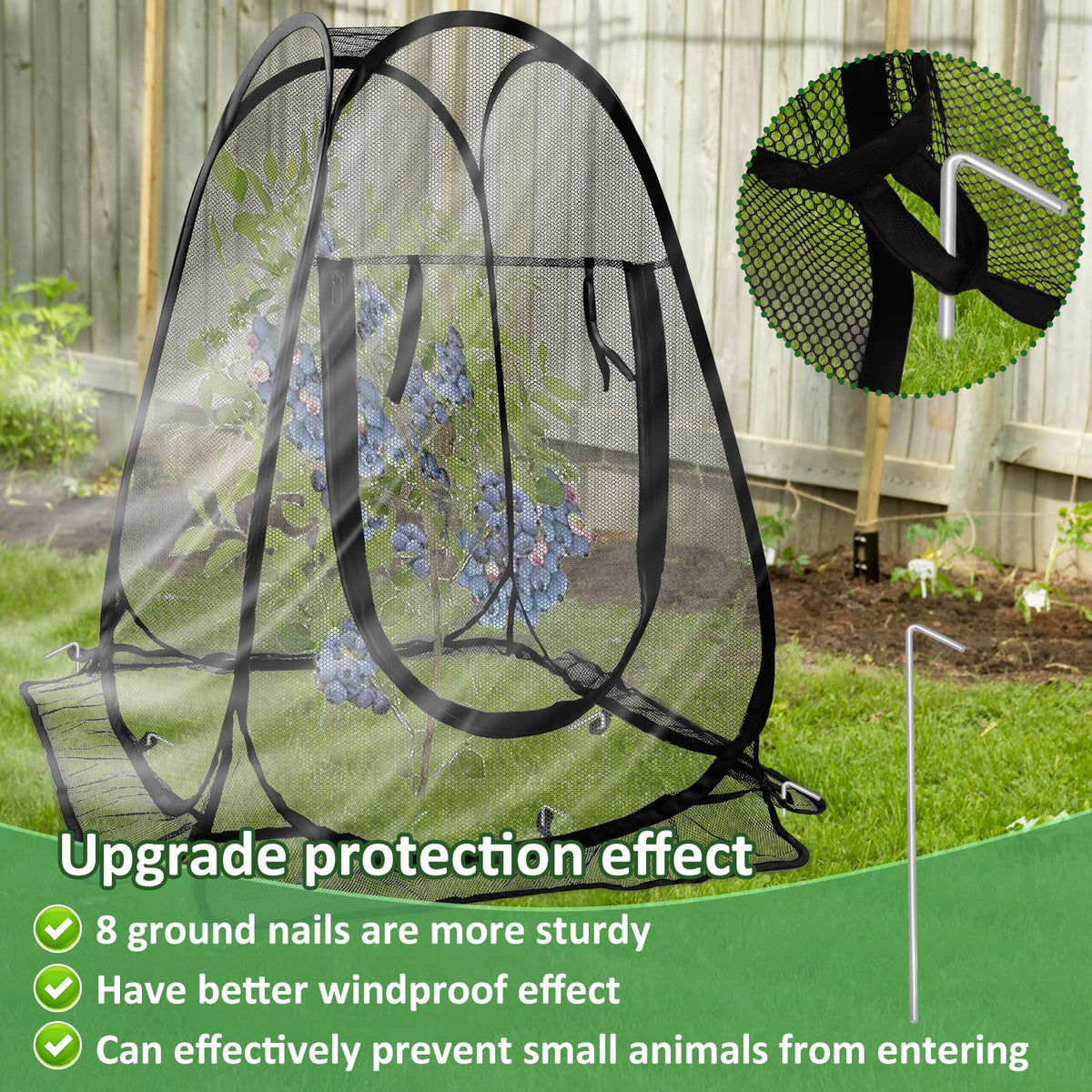 Waybas large 28x28x34 in plant tent providing breathable protection for flowers.