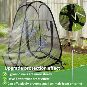 Waybas large 28x28x34 in plant tent providing breathable protection for flowers.