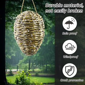 Waybas outdoor wasp nest deco hanging under eaves for visibility