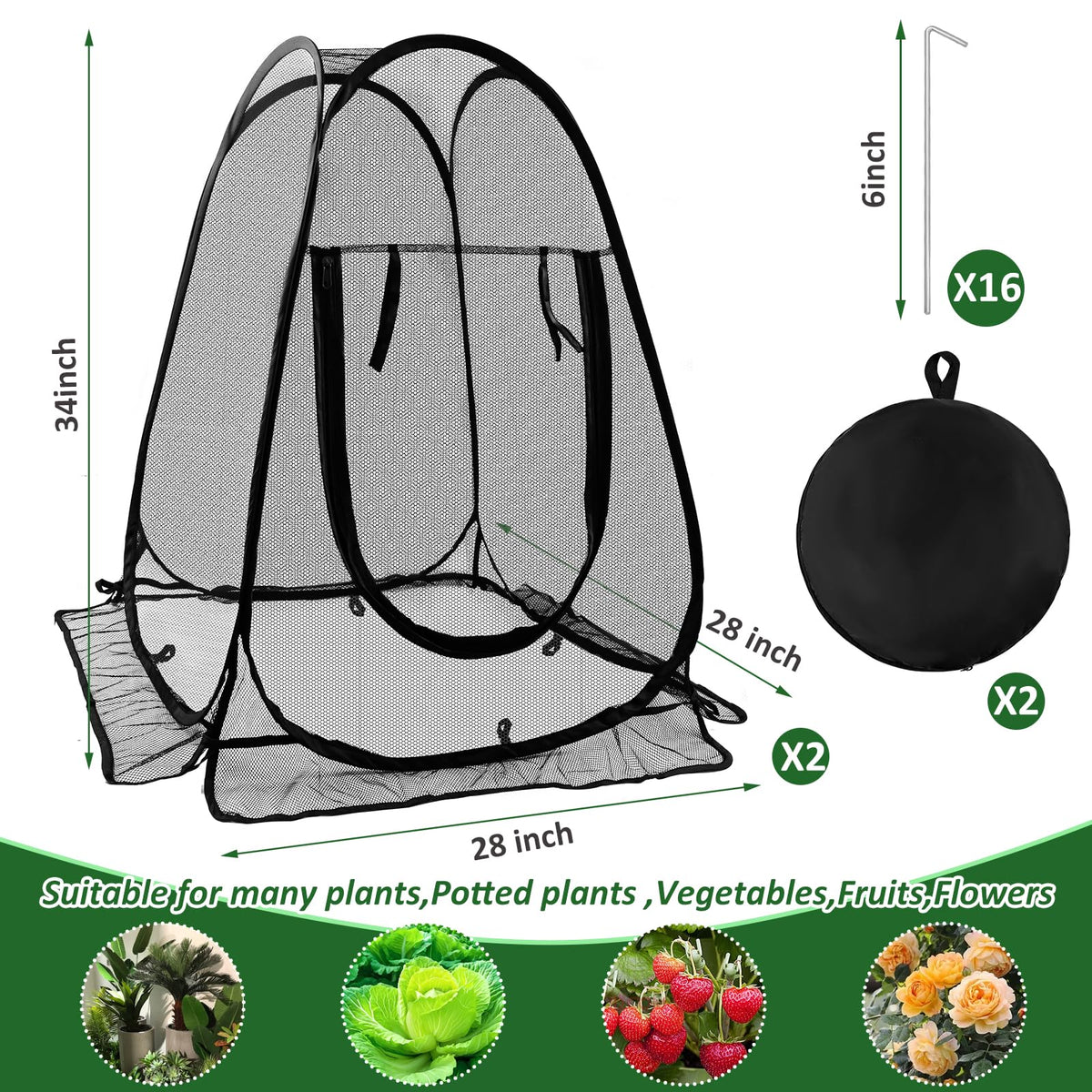 Waybas zipper-door plant cage allows easy plant access for care.