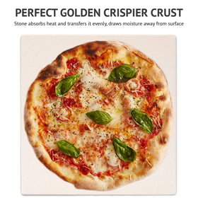 Waykea rectangular stone evenly distributes heat for golden crust.