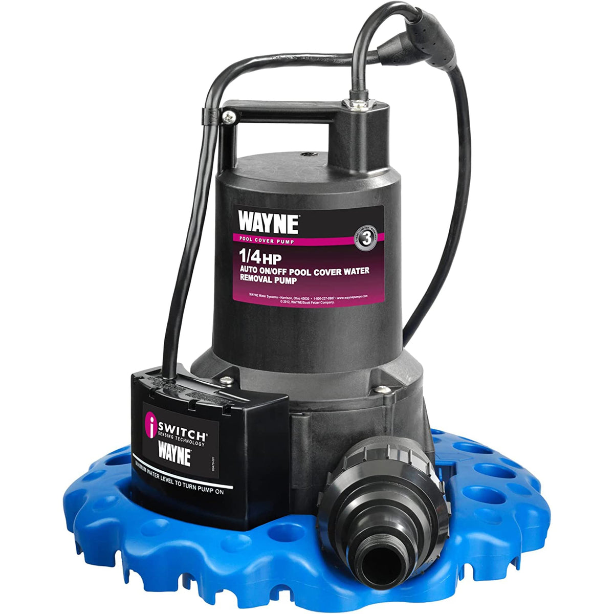 Wayne WAPC250 pool-cover-pump on cover removes water quickly.
