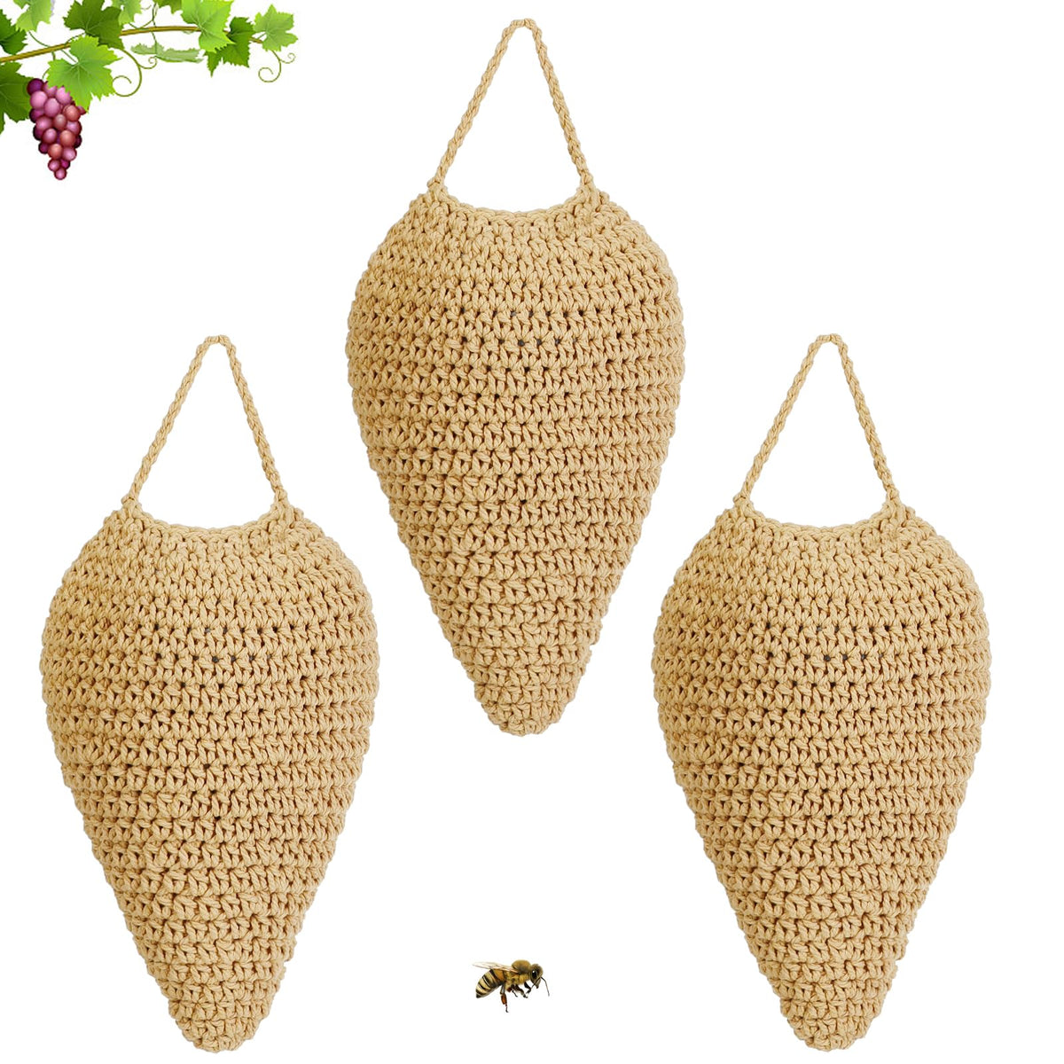 WBCBEC crochet wasp nest decor hanging on porch to deter wasps