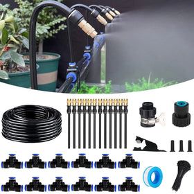 WCBMIRRI 50ft drip kit assembled for efficient, water-saving irrigation across garden beds.