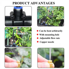 WCBMIRRI adjustable droppers let you tailor flow and spray radius for different plants.