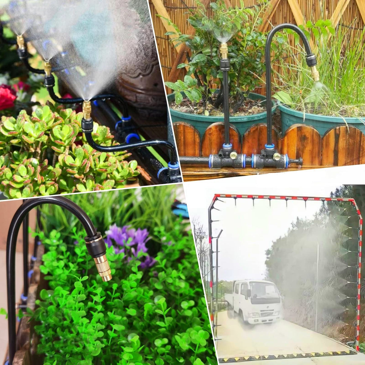 WCBMIRRI outdoor cooling setup keeps patios or greenhouses comfortable while watering.