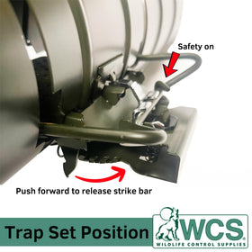 WCS Easy Set Tube Squirrel Trap mounted on fence for easy access