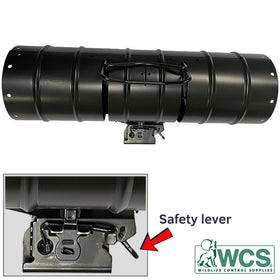 WCS Easy Set Tube Squirrel Trap side view showing rugged outdoor build