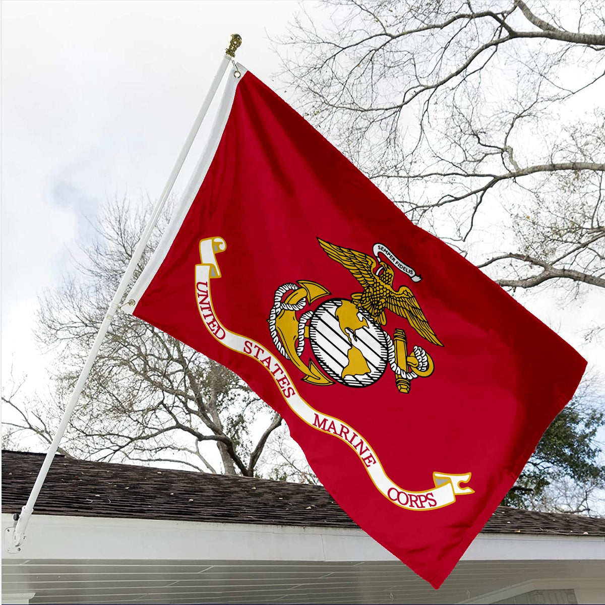 WDGG 3x5 Marine Corps flag made of 300D nylon for heavy-duty use.
