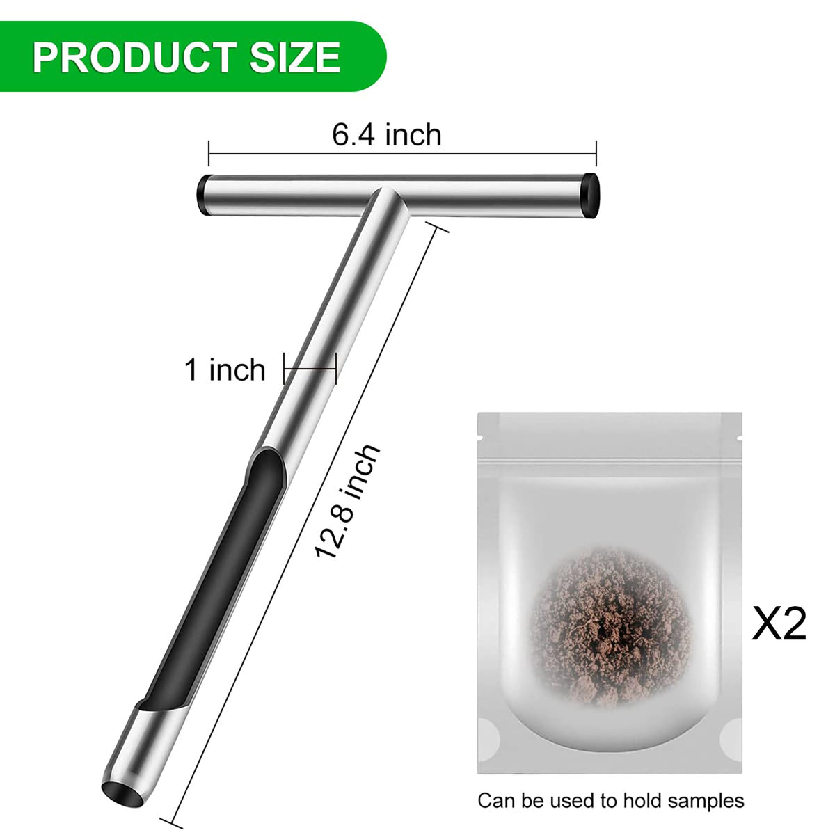 Wdlxmzx stainless steel soil probe close-up showing rust-proof durability.