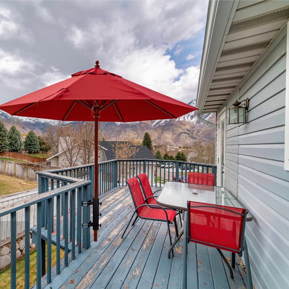 Wdwlbsm durable deck rail umbrella holder for outdoor comfort