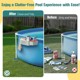 WDZREE weather-resistant pool basket in gray ready for sun and splashes