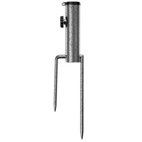 The weallbuy Beach Umbrella Sand Anchor shown being inserted into ground for stable sand anchoring.