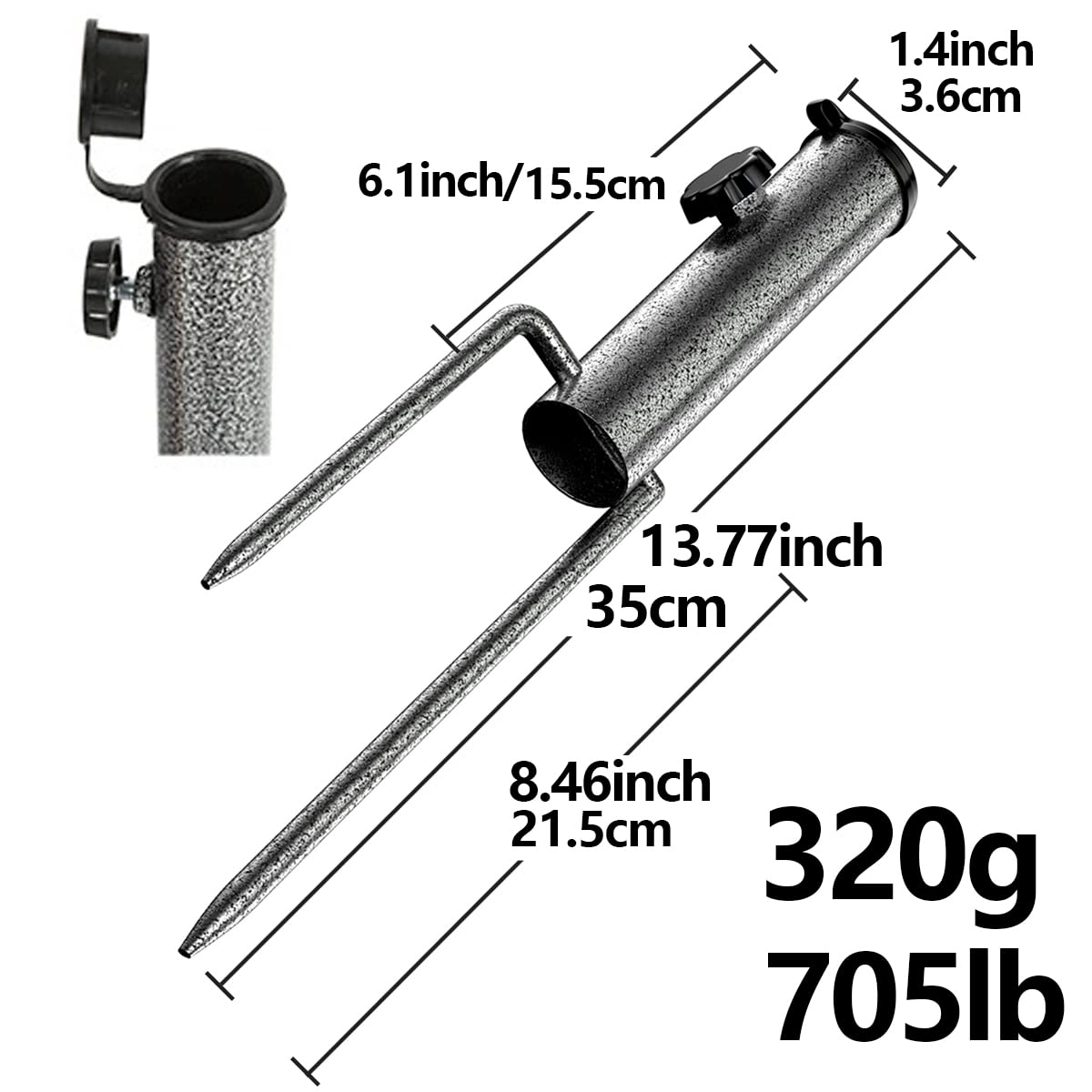 Close-up of the anti-oxidation iron finish on the weallbuy sand anchor.