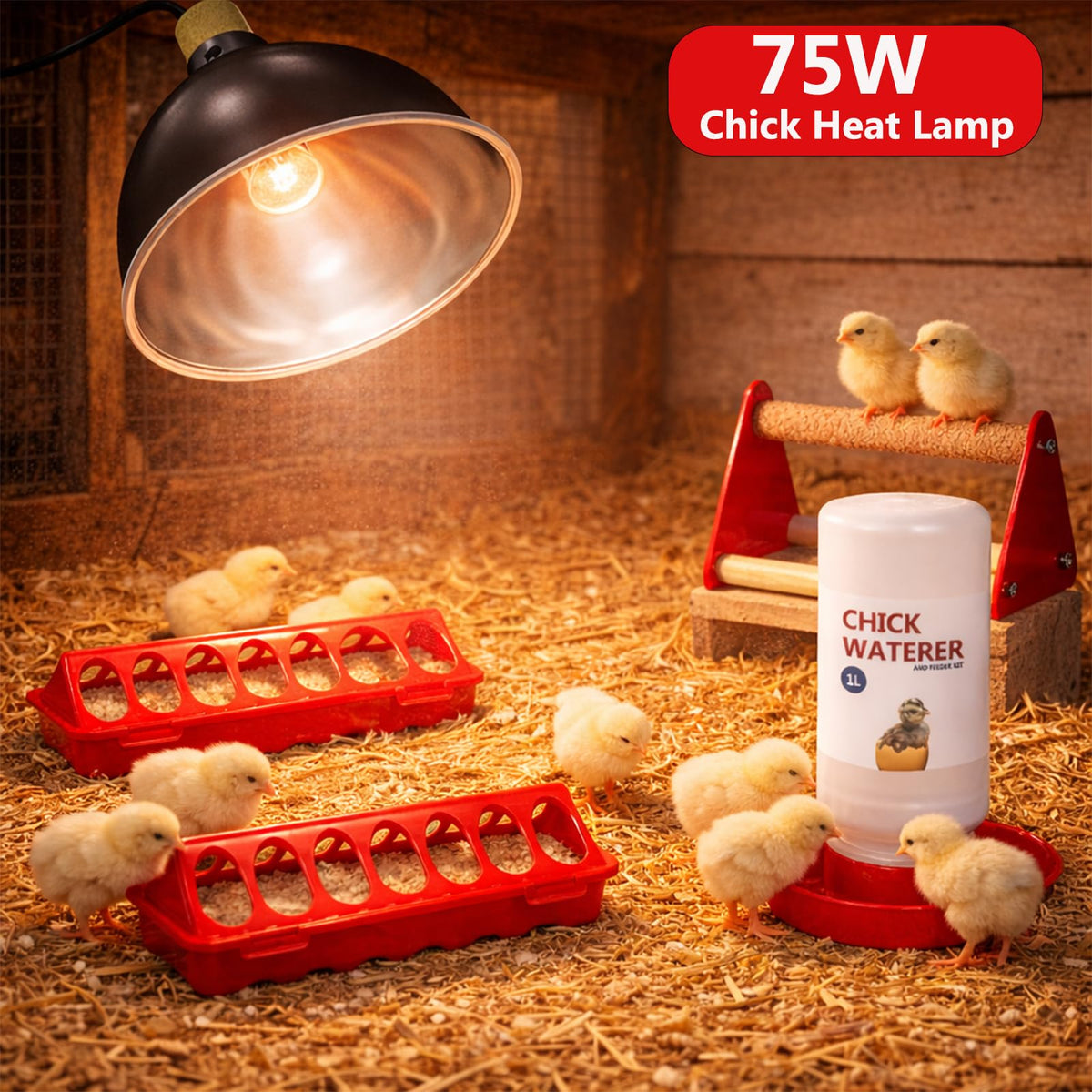 Weartfun 1L Waterer Translucent Tank Enables easy water level checks