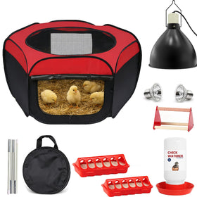 Weartfun chick brooder box assembly showing complete starter kit for quick setup.