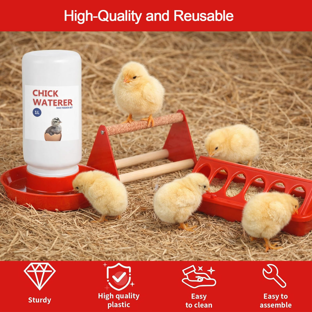 Weartfun brooder scene demonstrates organized feeding, watering, and perching.