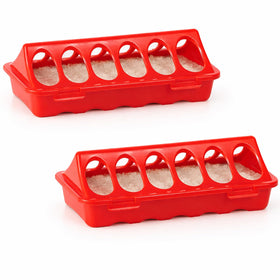 Weartfun chick feeder trough 8-inch with anti-waste ports for tidy brooders.
