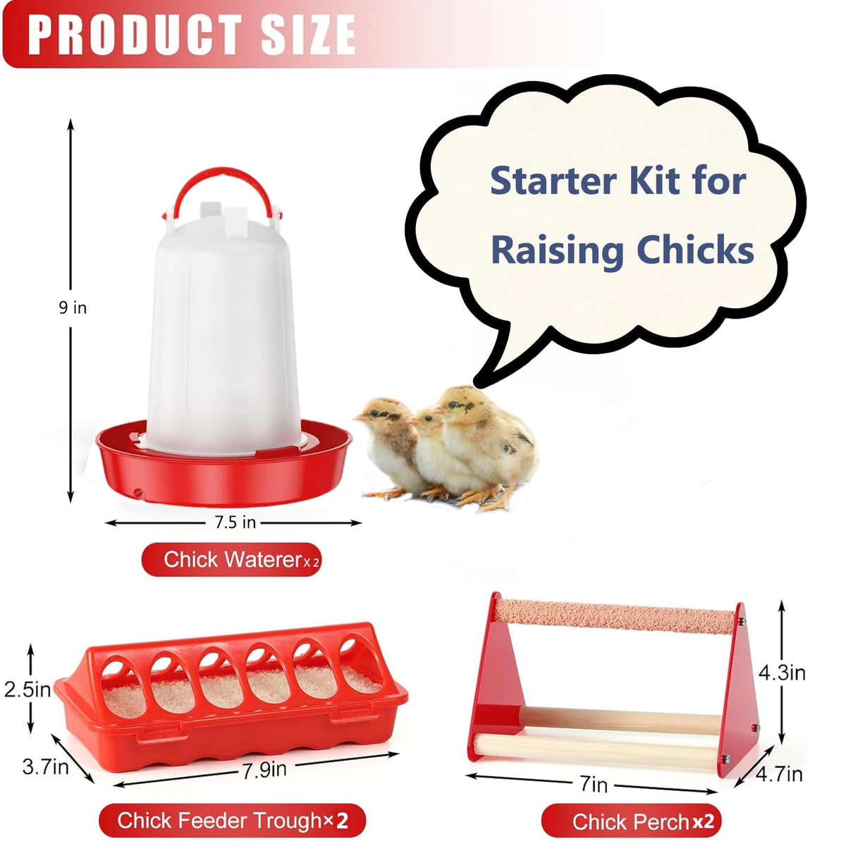 Weartfun two feeding troughs provide easy access for multiple chicks.