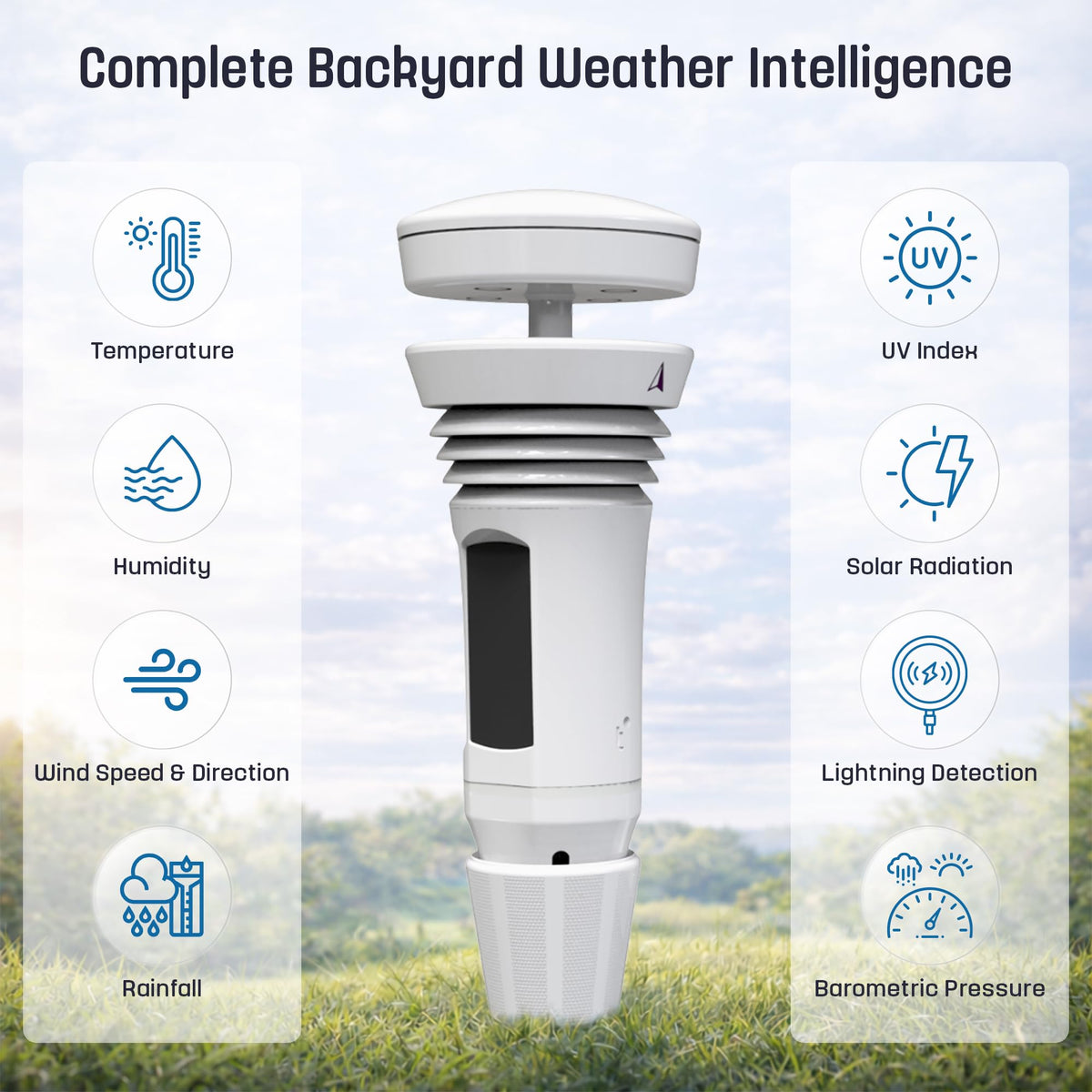 WeatherFlow Tempest solar-powered outdoor sensor ready for year-round use.