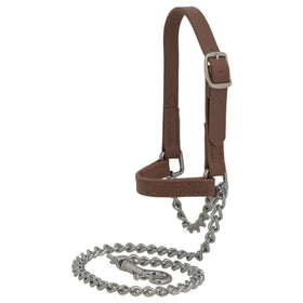 Weaver Leather Brahma Webb goat halter front view with adjustable crown for secure fit