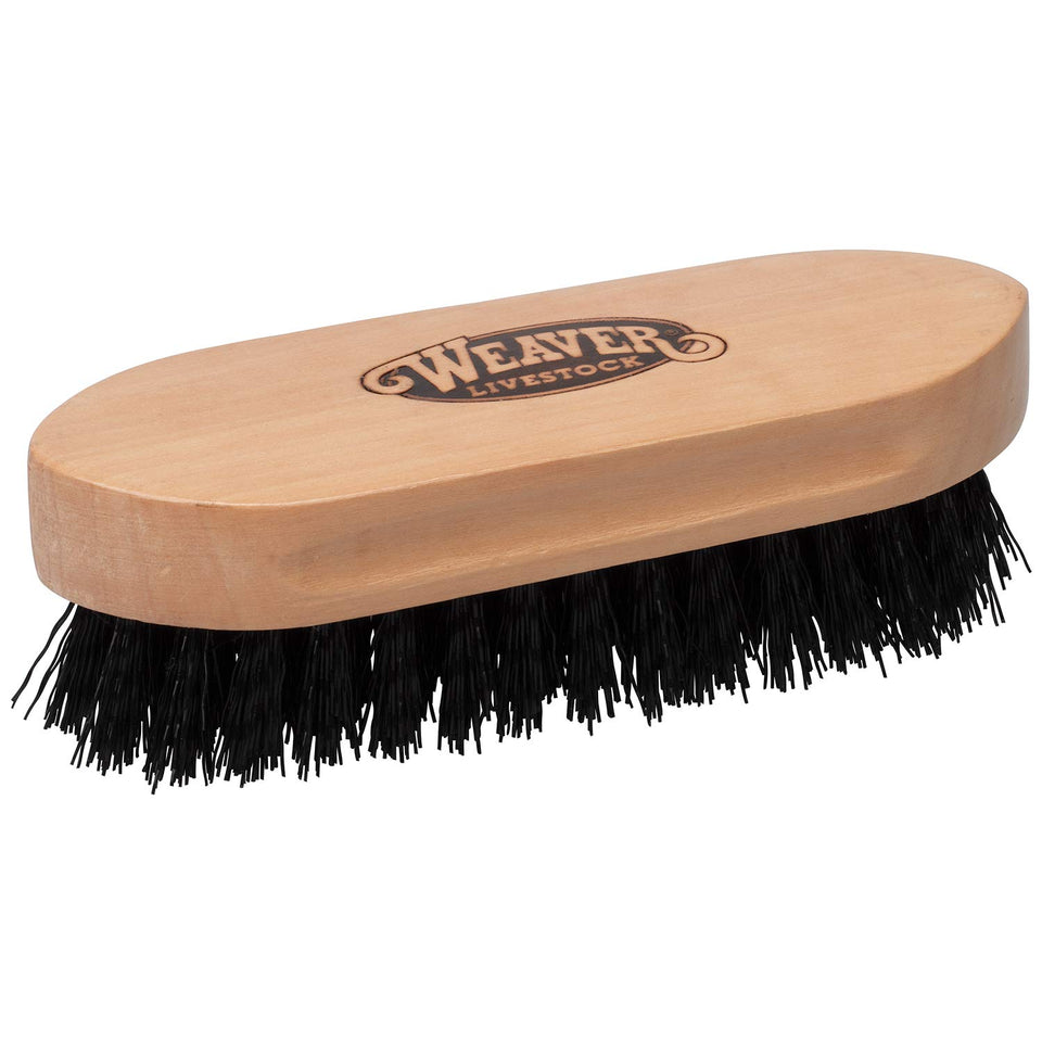 Weaver Livestock Barn Brush removes dirt with stiff bristles on cattle and goats.