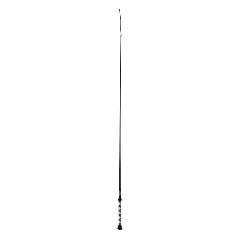Weaver Livestock basic pig show whip with navy-white leather for a polished ring look