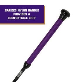 Weaver Livestock pig whip with braided nylon handle offers comfortable grip during training.