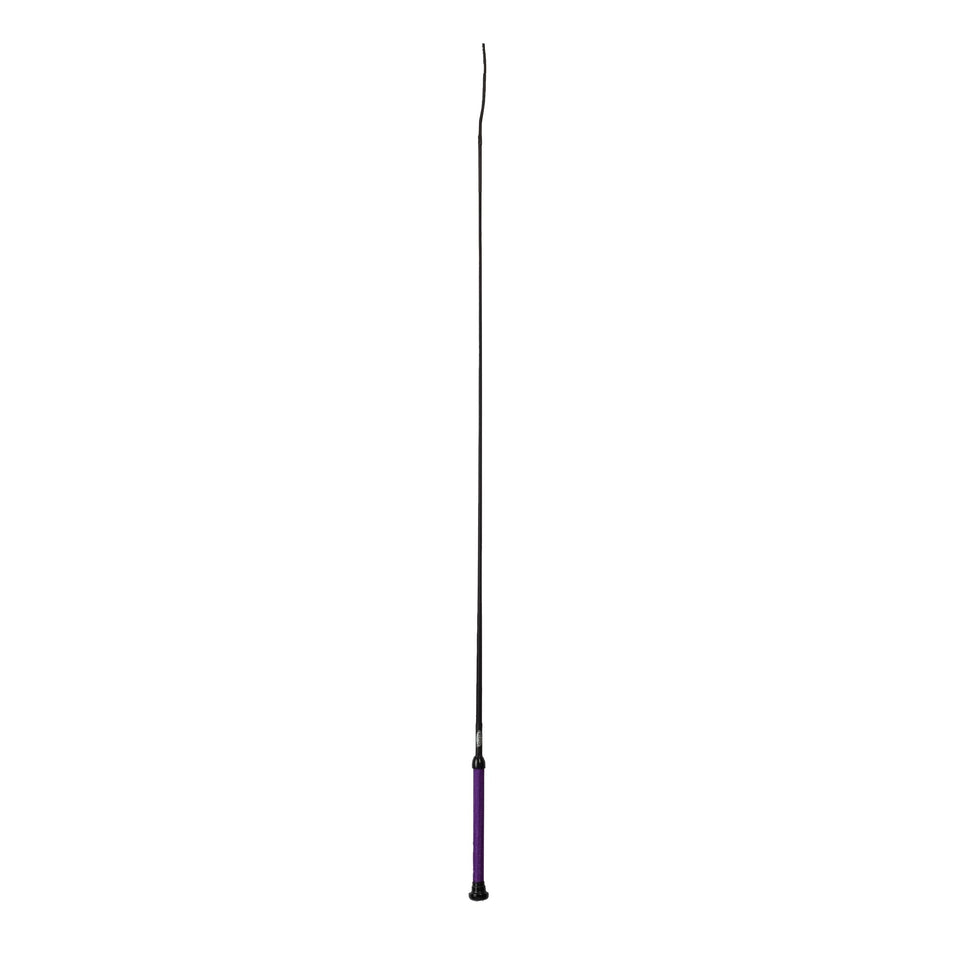 Weaver Livestock basic pig whip with purple leather shaft provides stylish control in the ring.