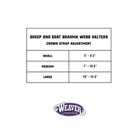 Weaver Livestock Brahma Webb Goat Halter adjustable fit, suitable for goats 30-60 lbs