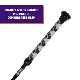 Pig whip features braided nylon handle for comfortable grip during training