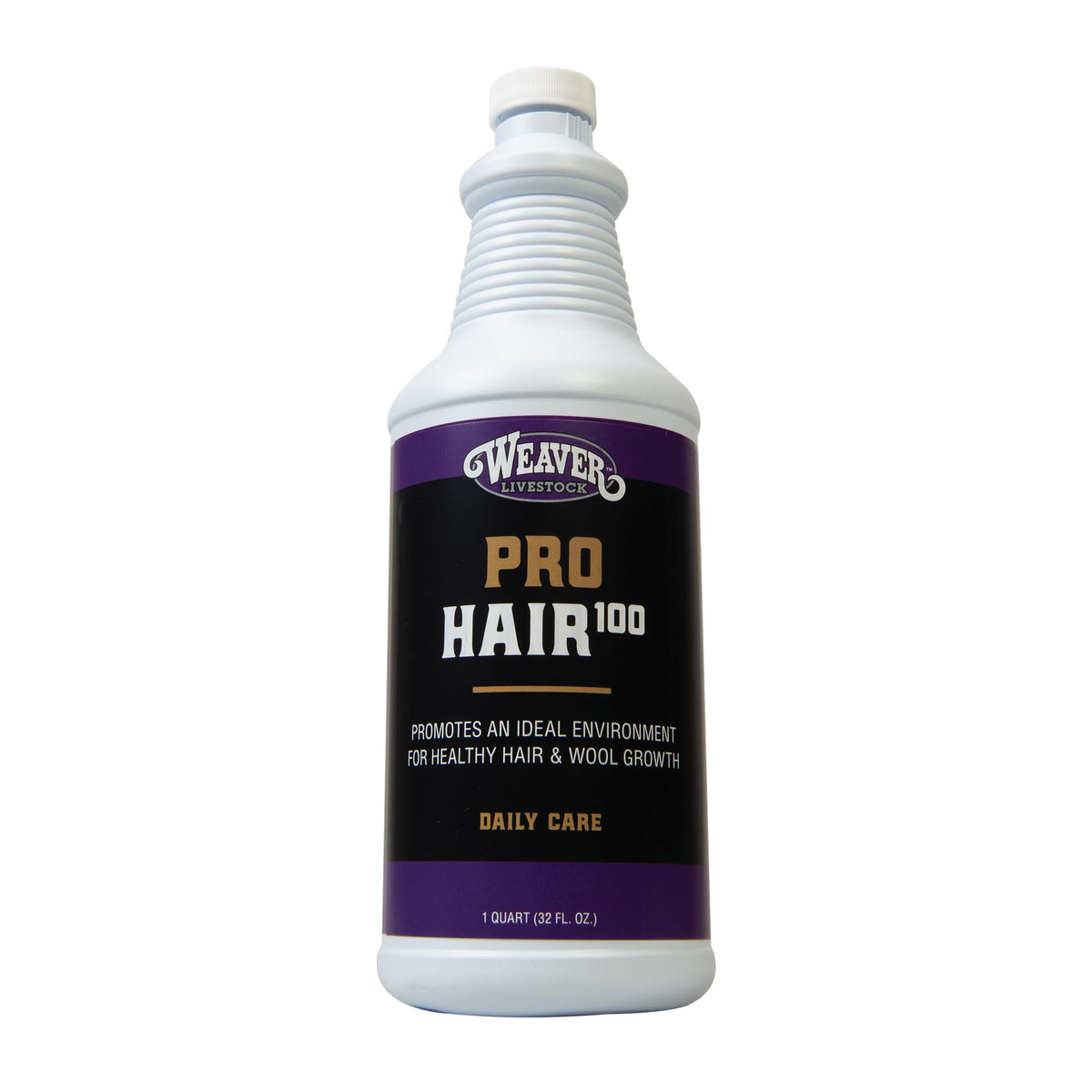 Weaver Livestock ProHair100 bottle with pour spout for easy coat conditioning.