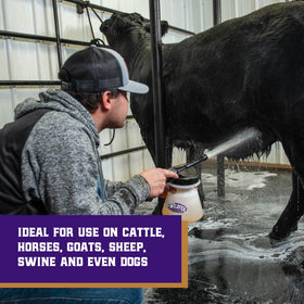 Weaver Livestock quick connect enables shampoo and rinse toggle, helping save water.