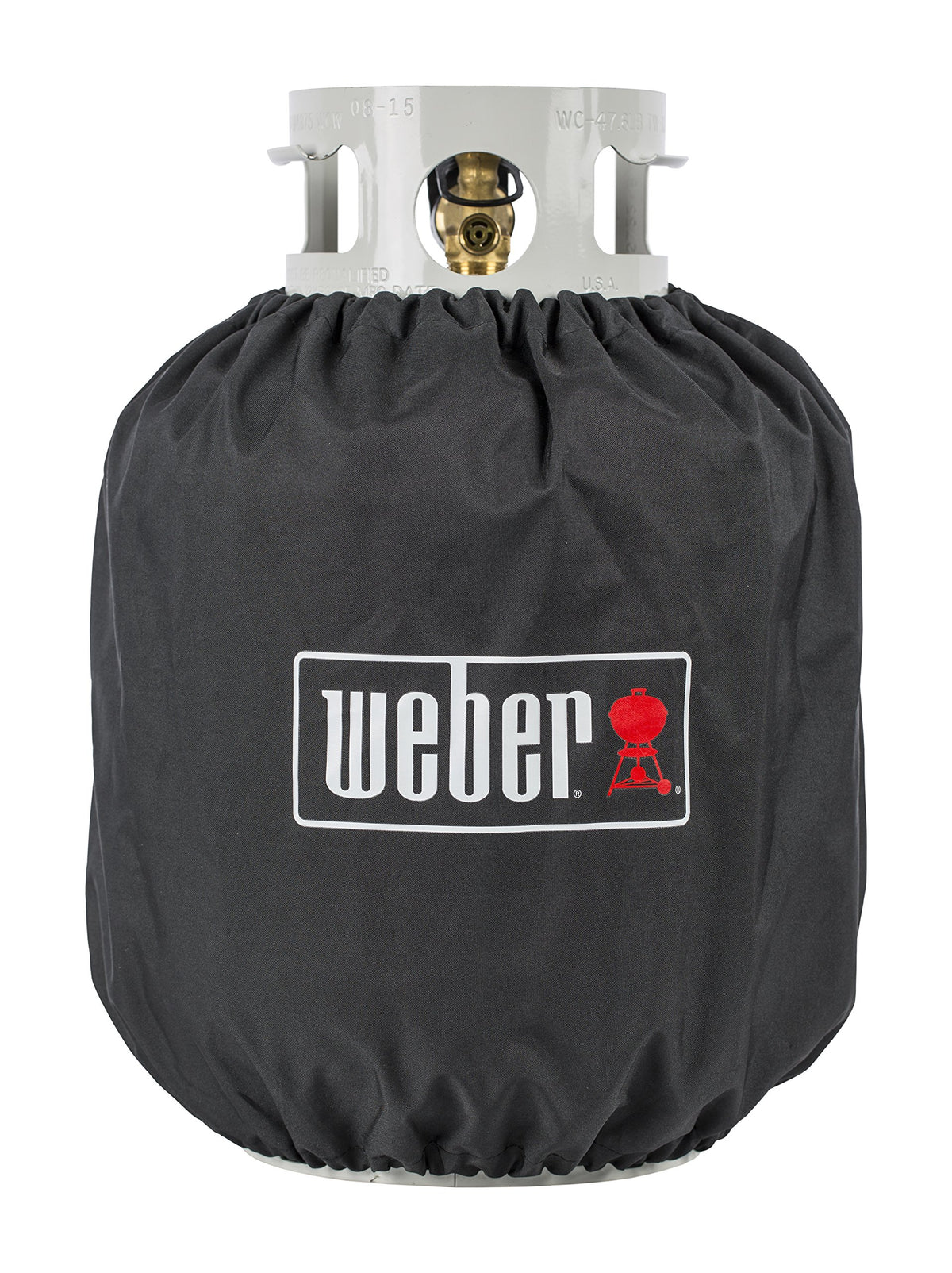 Weber 20 lb propane tank cover with UV inhibitors for fade resistance