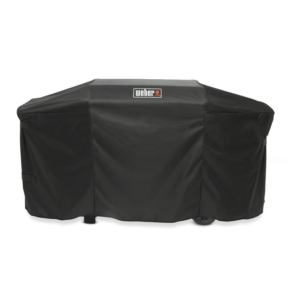 Weber 28-inch premium griddle cover protecting Slate griddles from the elements