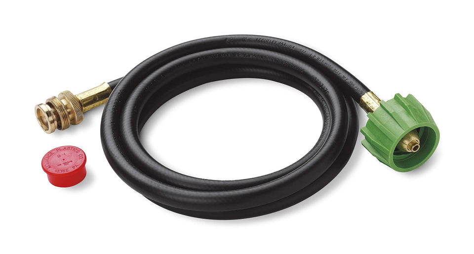 Weber adapter hose with Type I connection for secure propane setup.