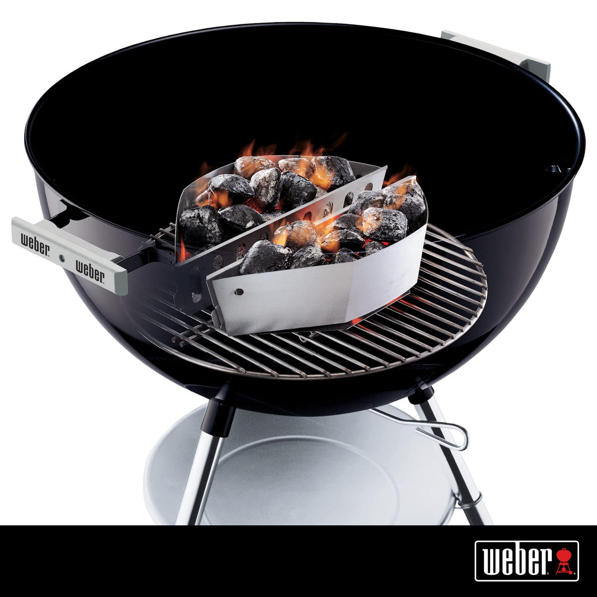 Weber aluminized steel fuel baskets for durable indirect cooking.