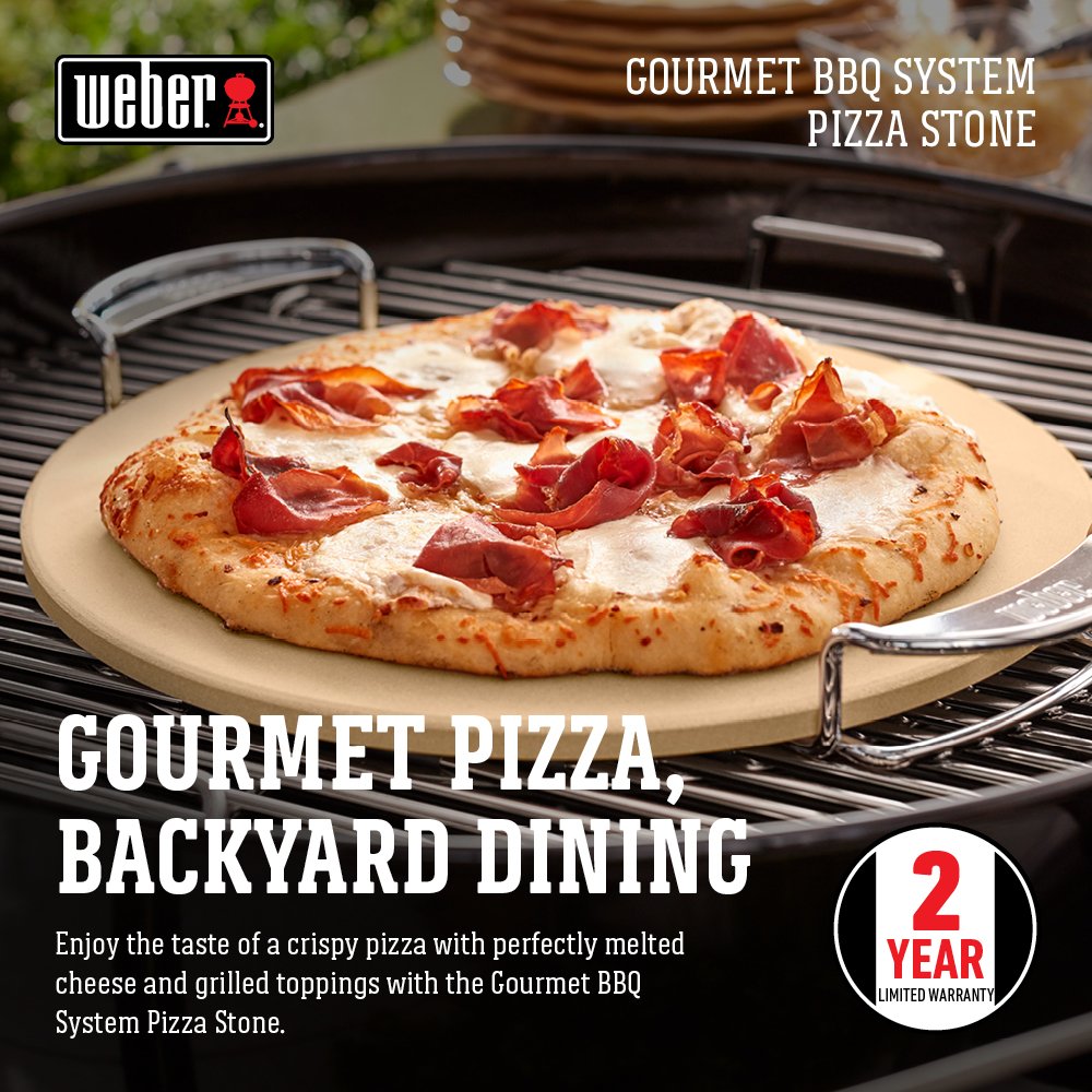 Weber carry rack with pizza stone for quick transport