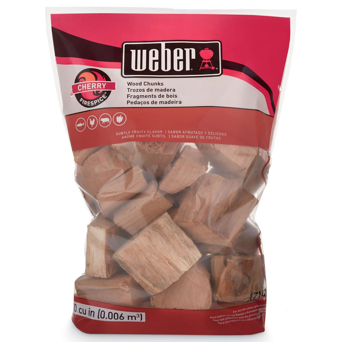 Weber Cherry Wood Chunks enhance pork and vegetables flavors
