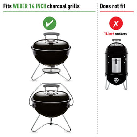Weber grate side detail highlights heavy-duty construction.