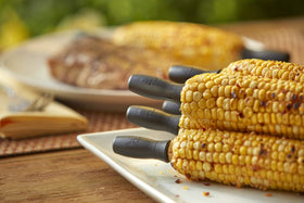 Weber corn pick set interlocking storage design helps tidy peak season gatherings.