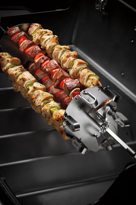 Weber Crafted skewers loaded with meats and vegetables for even cook