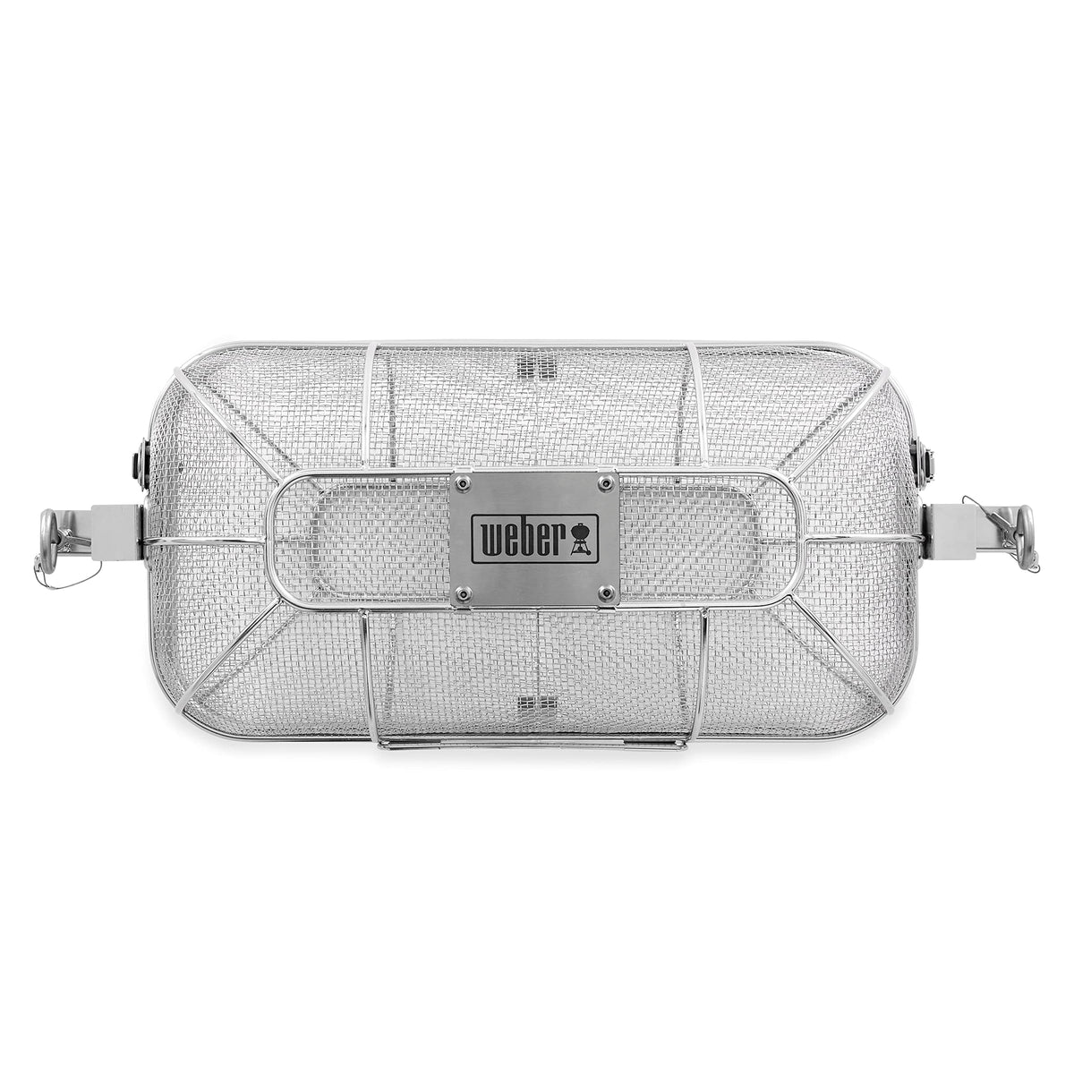 Weber Crafted Rotisserie Crisping Basket divider shown for dual-zone cooking.