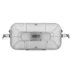 Weber Crafted Rotisserie Crisping Basket divider shown for dual-zone cooking.