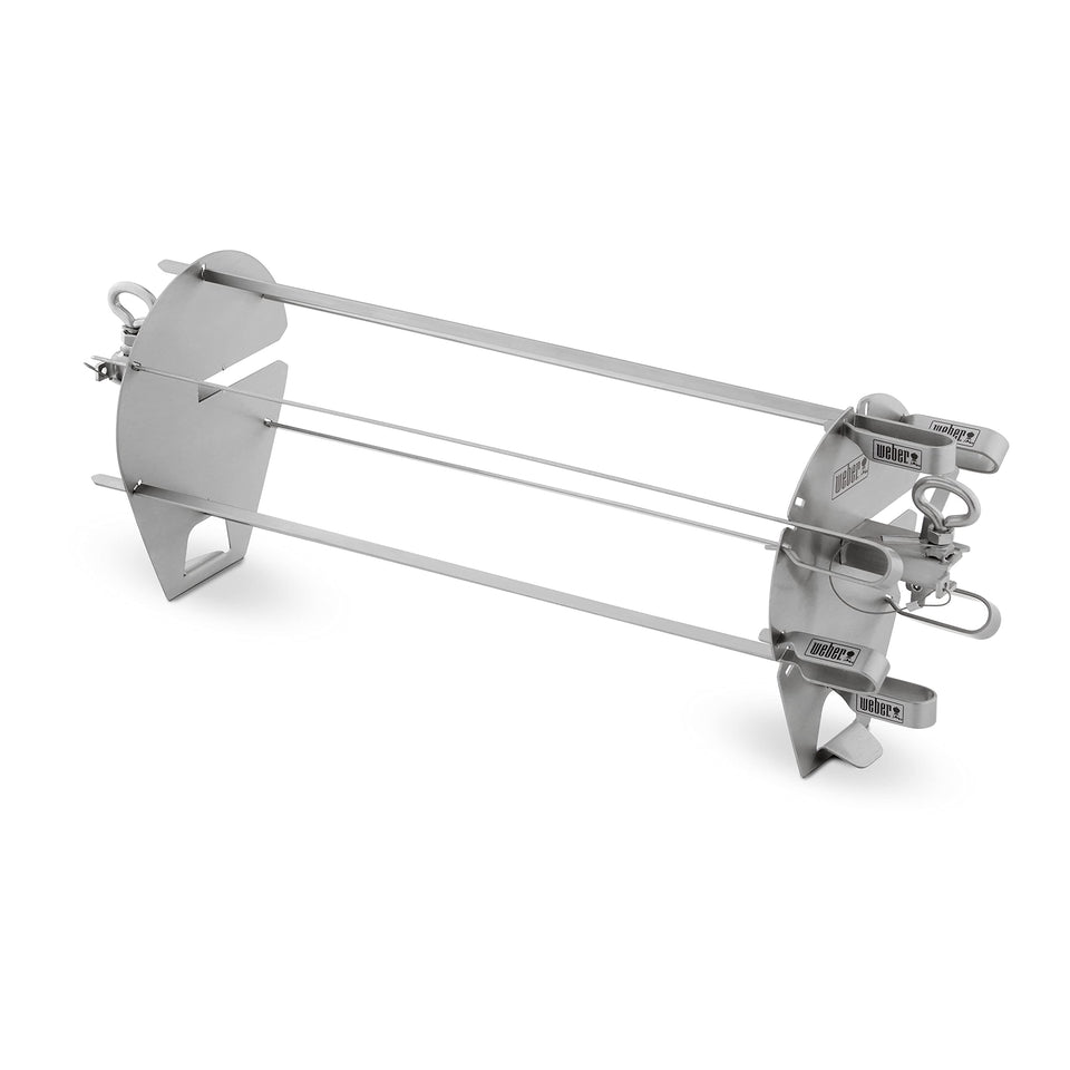 Weber Crafted 16in stainless steel skewers ready for even grilling