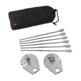 Weber Crafted rotisserie spit mount showing quick setup