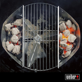 Weber fits 18-inch and larger charcoal grills for versatile grilling.