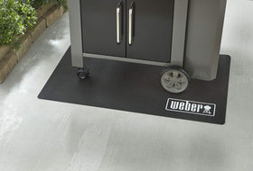 Weber Floor Protection Mat easy-roll-up storage for quick cleanup after grilling