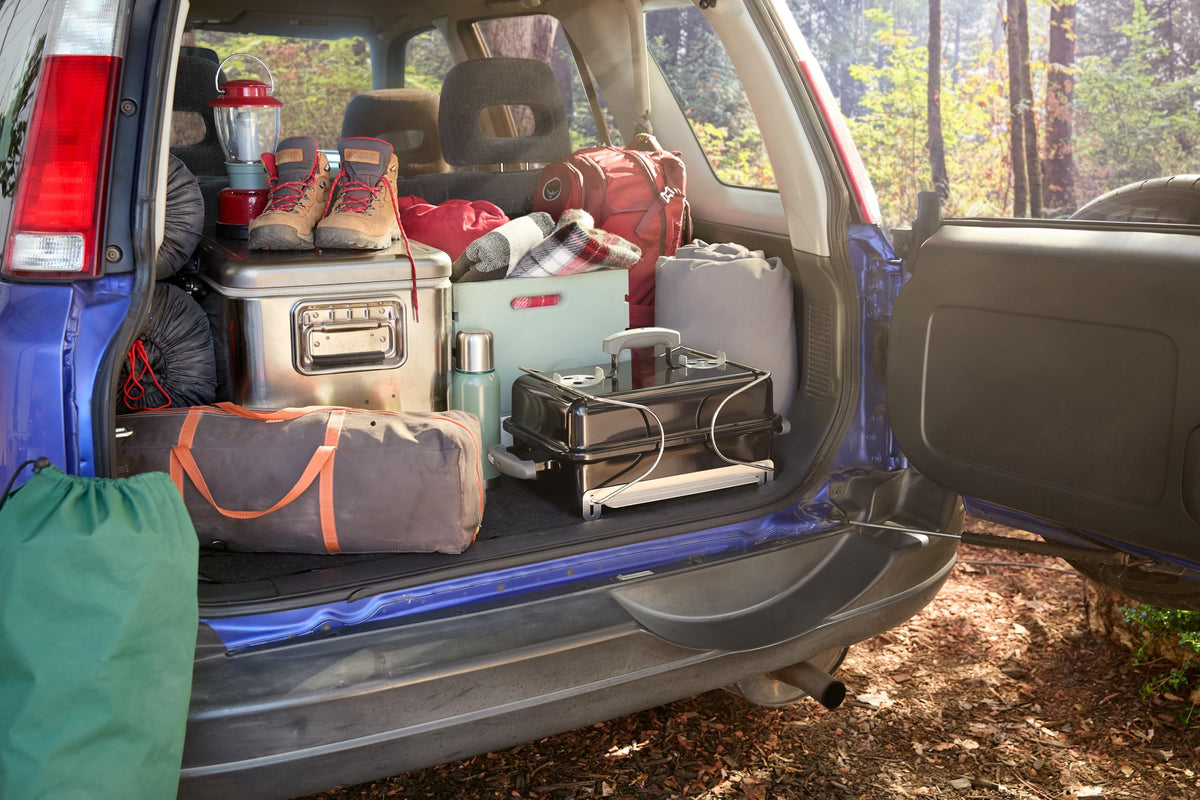 Weber Go-Anywhere setup-ready and lightweight for quick outdoor grilling.